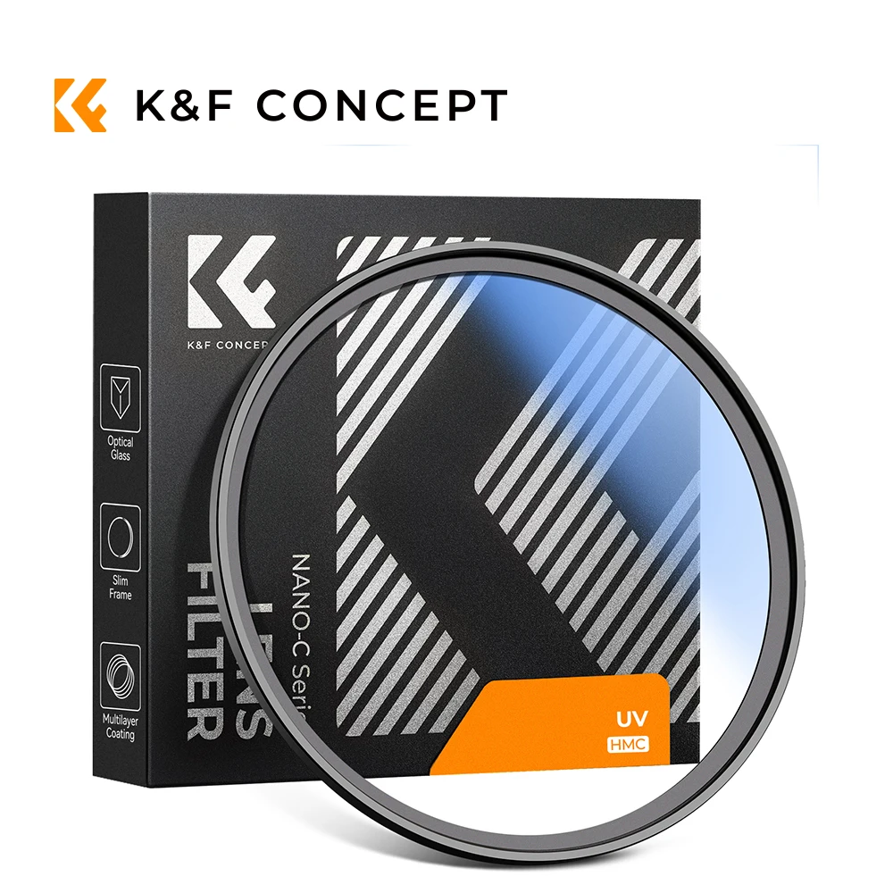 K & F Concept MC Filtro de protección UV Ultra delgado con múltiples recubrimientos HD 37 mm 43 mm 46 mm 49 mm 52 mm 55 mm 58 mm 62 mm 67 mm 72 mm 77 mm 82 mm