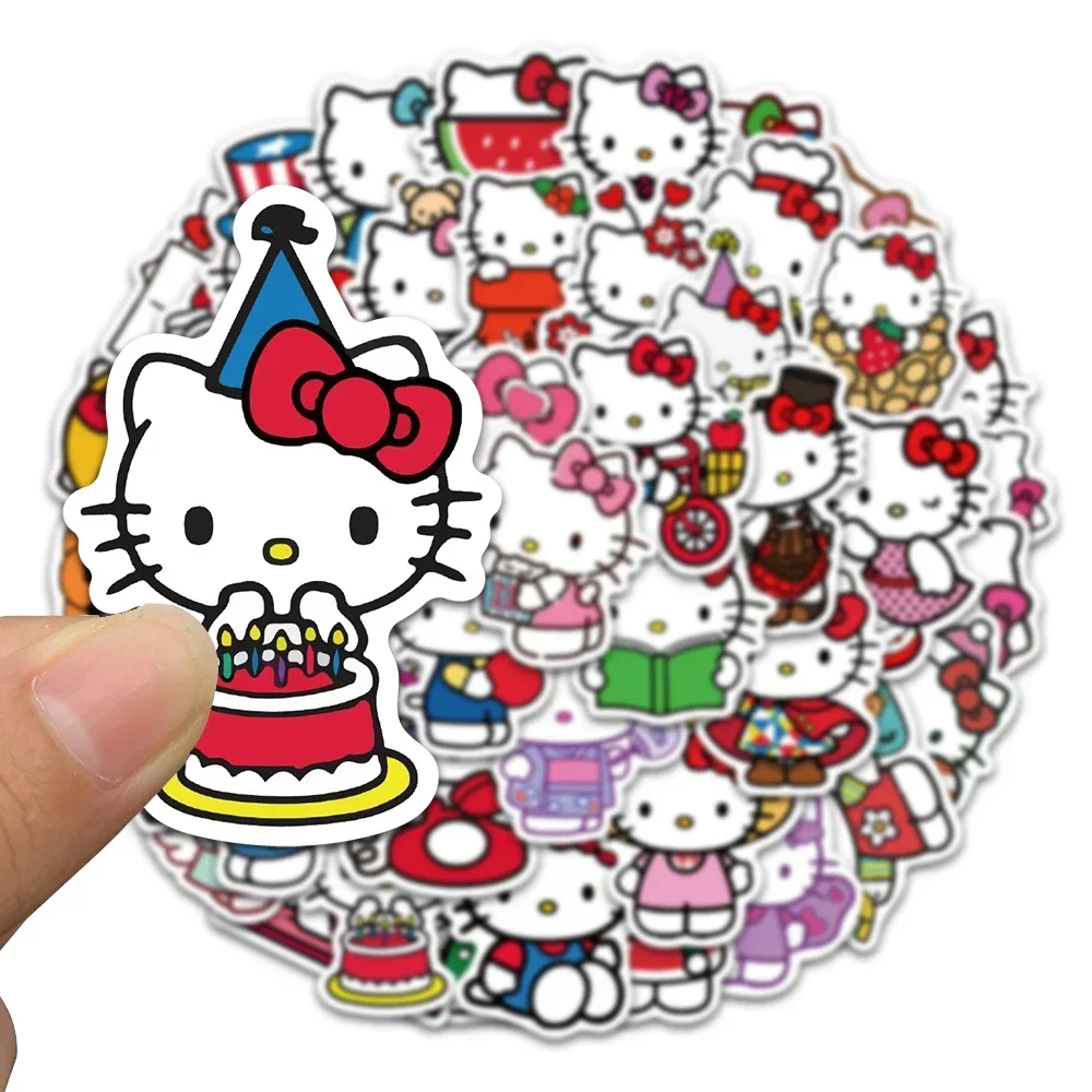 50PCS Sanrio Series Hello Kitty Kuromiสติกเกอร์น่ารักสติกเกอร์อเนกประสงค์กันน้ําตกแต่งตู้เย็นสติกเกอร์คอมพิวเตอร์