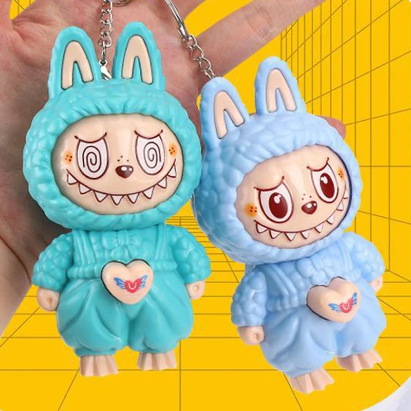 กด Face เปลี่ยนตุ๊กตาของเล่นจี้การ์ตูนสร้างสรรค์พวงกุญแจ Decompression น่ารักเปลี่ยนหน้าเกมพวงกุญแจรถ Desktop Decor