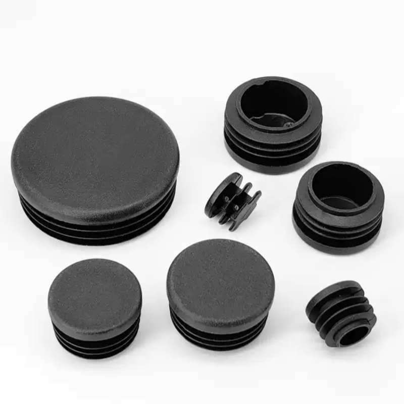 Plastic Black Round Pipe Plug 12~100mm PE Plastic Chair Table Feet Cap Blanking End Cap Tube Pipe Insert Plug Decorative Dust