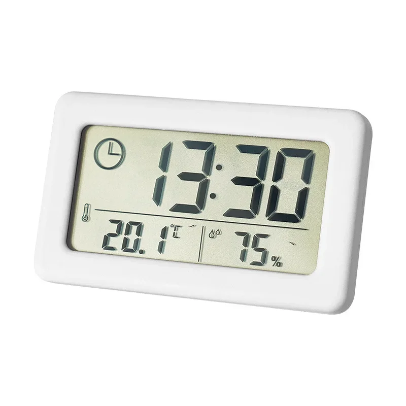 Mini orologio digitale Display di temperatura e umidità Orologio da tavolo portatile Orologio a LED Piccola sveglia sottile