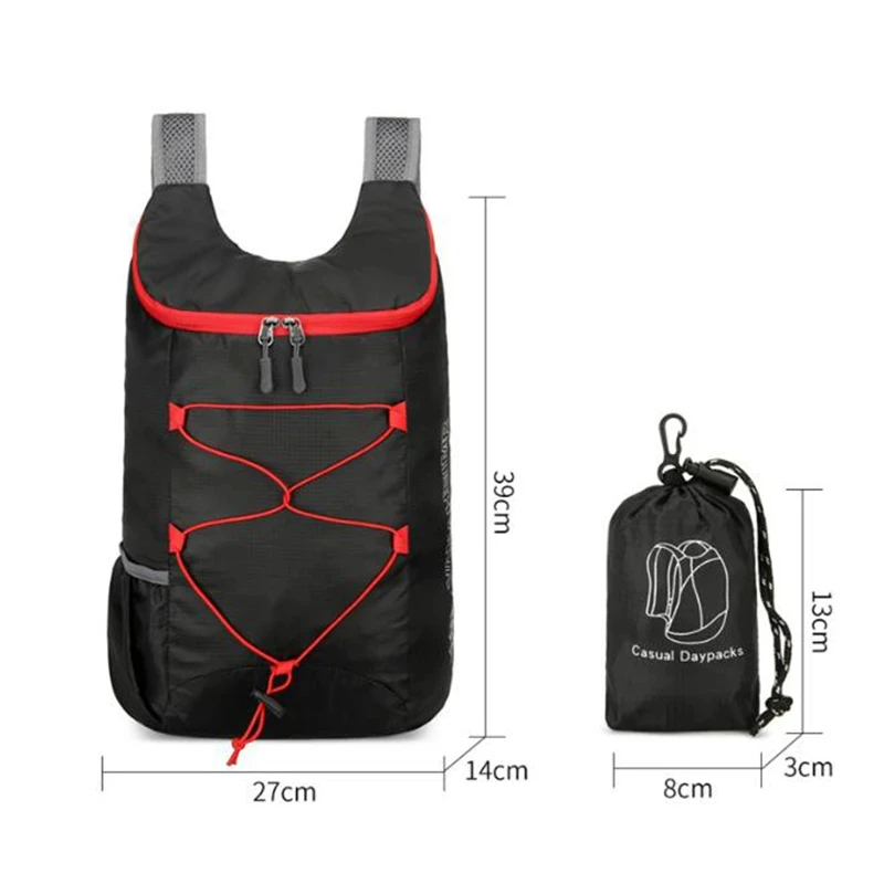 Voor kamperen wandelen reizen multifunctionele outdoor opvouwbare rugzak hoge dichtheid lichtgewicht waterdichte nylon sporttas