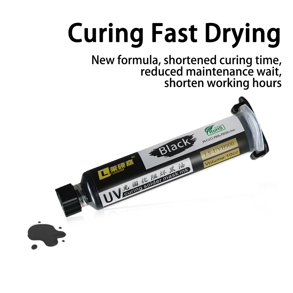 10CC UV Curing Solder Mask หมึกสีเขียวน้ํามันสําหรับ PCB BGA Circuit Board ป้องกันสีอิเล็กทรอนิกส์ซ่อมเครื่องมือ