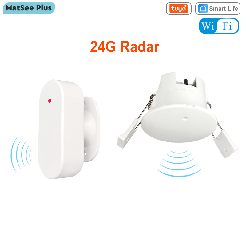 Tuya vida inteligente wifi onda milimétrica 24ghz radar detector de presença humana app sensor de movimento sensor de luminância ac 110/220v dc 5v