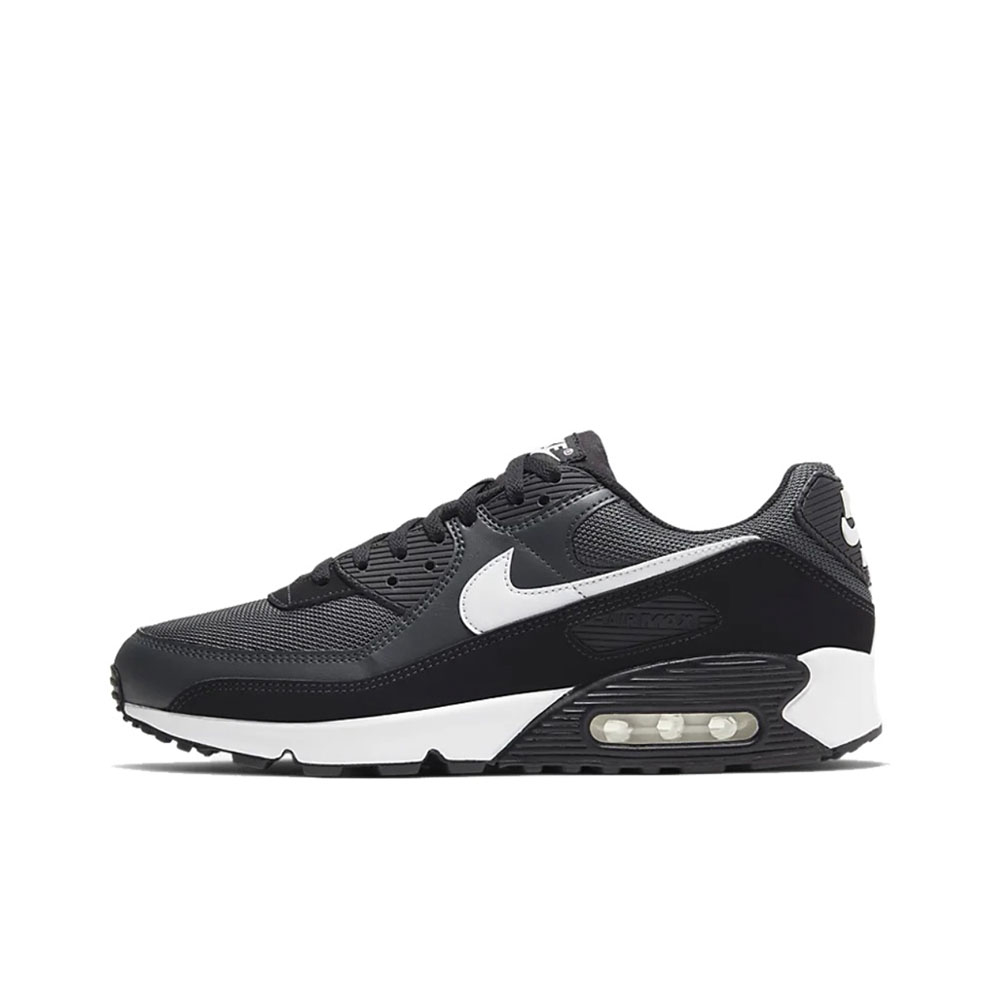 Nike Air Max 90 Low Top Casual Running Shoes สําหรับผู้ชายและผู้หญิง Iron Grey Black