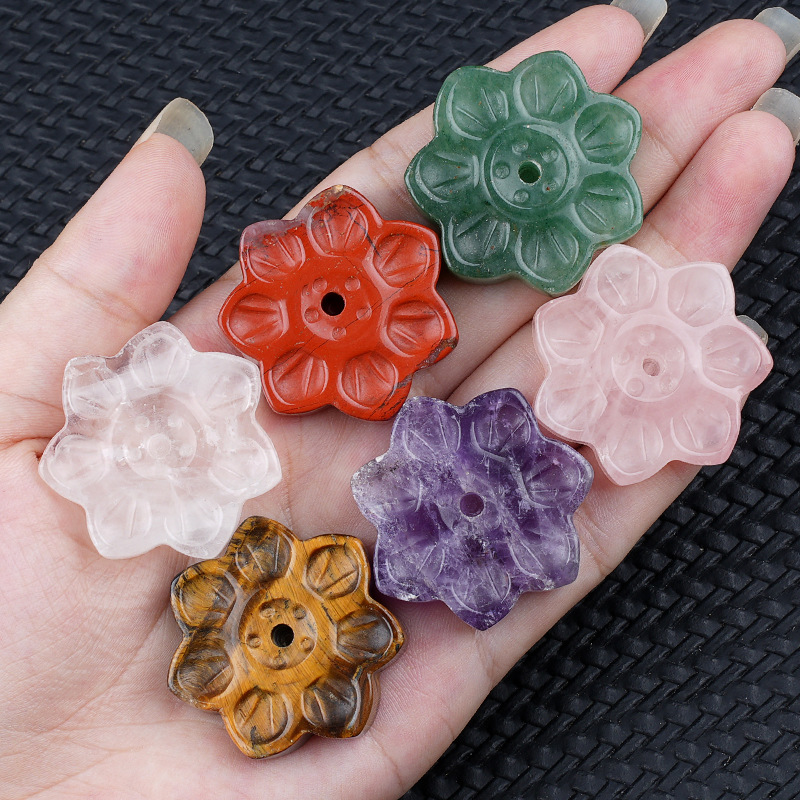 1pc natürliche Stein Kristall Achat Lotus basis Weihrauch Der Weihrauch Basis Kristall Duft Sto ense Halter Kleine Ornament Zubehör