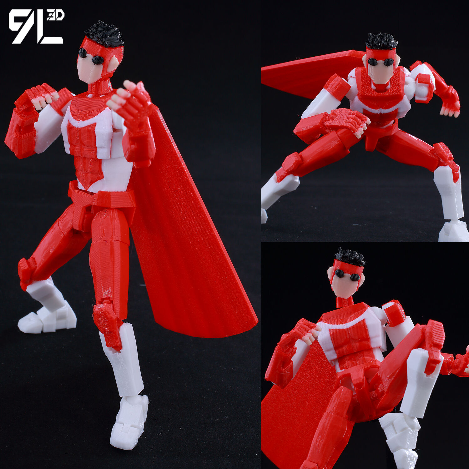 9L3D Lucky 13 Invincible Boy Action Figure, 3D Printed Anime Model, Multi-Jointed Poseable Collectible Toy, Gift for Fans