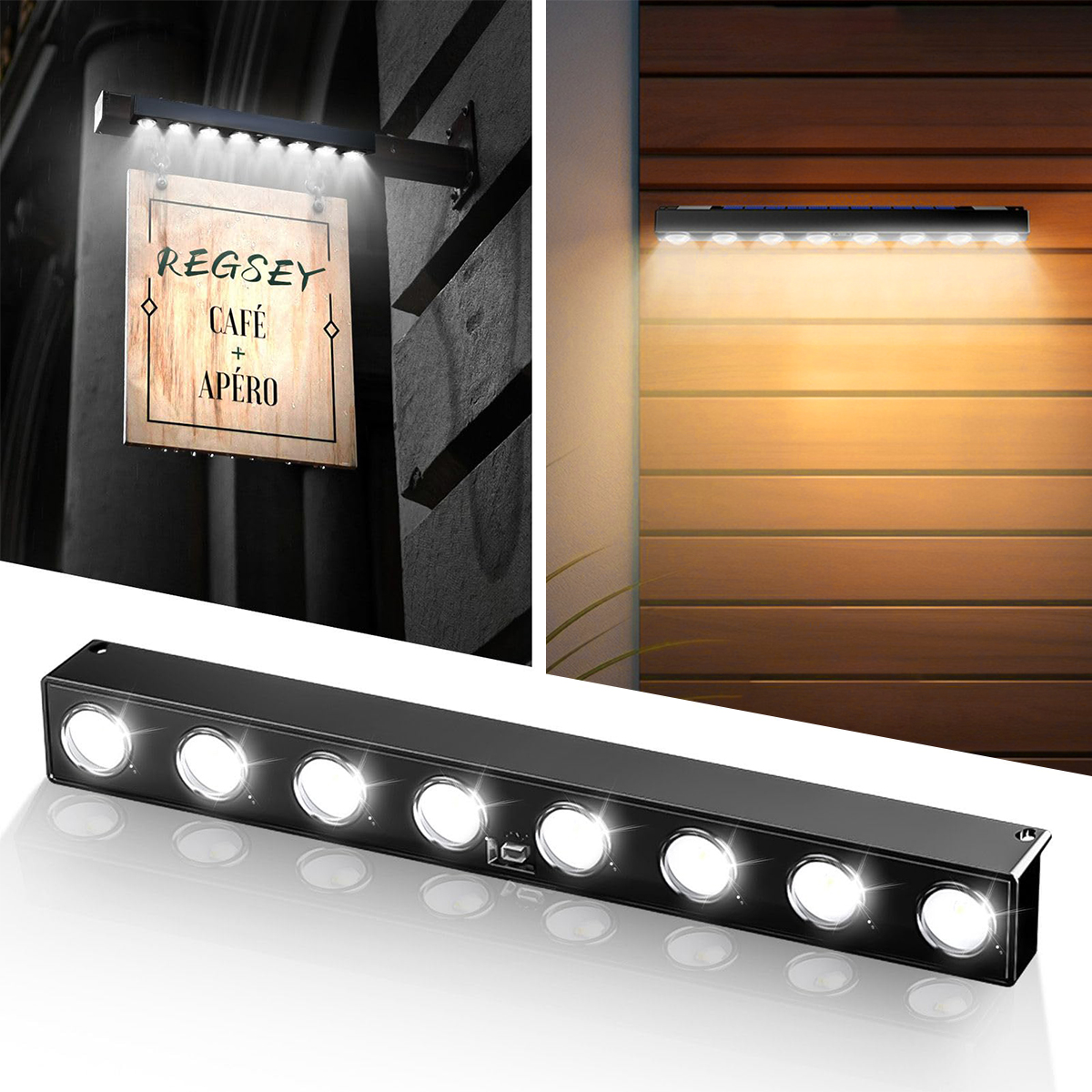 Led lámpara de bombilla de pared solar control inteligente exterior 4leds/6leds/8leds al aire libre fresco blanco  cálido blanco luces montadas en la pared
