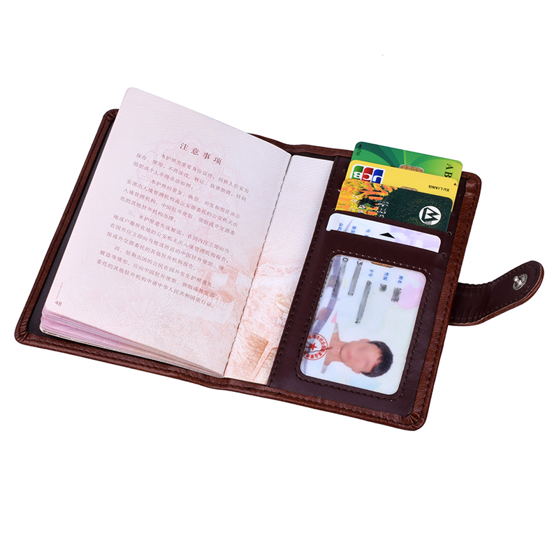 Capa para passaporte com ferrolho para viagem, carteira de couro para mulheres e homens, bolsa para documentos, cartões, caso обло на п kisрт