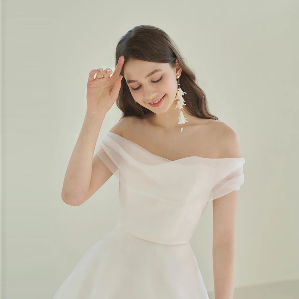 A 라인 웨딩 드레스 반팔 플러스 사이즈 여성용 공주 로브 드 마리에 웨딩 드레스 레이스 업