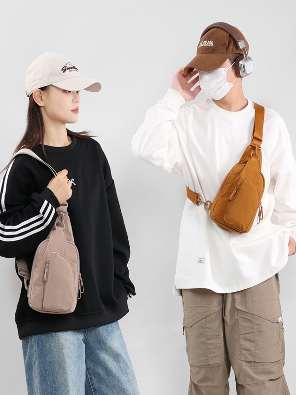 Bolsa Transversal Casual Versátil e Leve para Mulheres, Estilo Mochila de Peito, Bolsa de Ombro Única para Esportes e Lazer