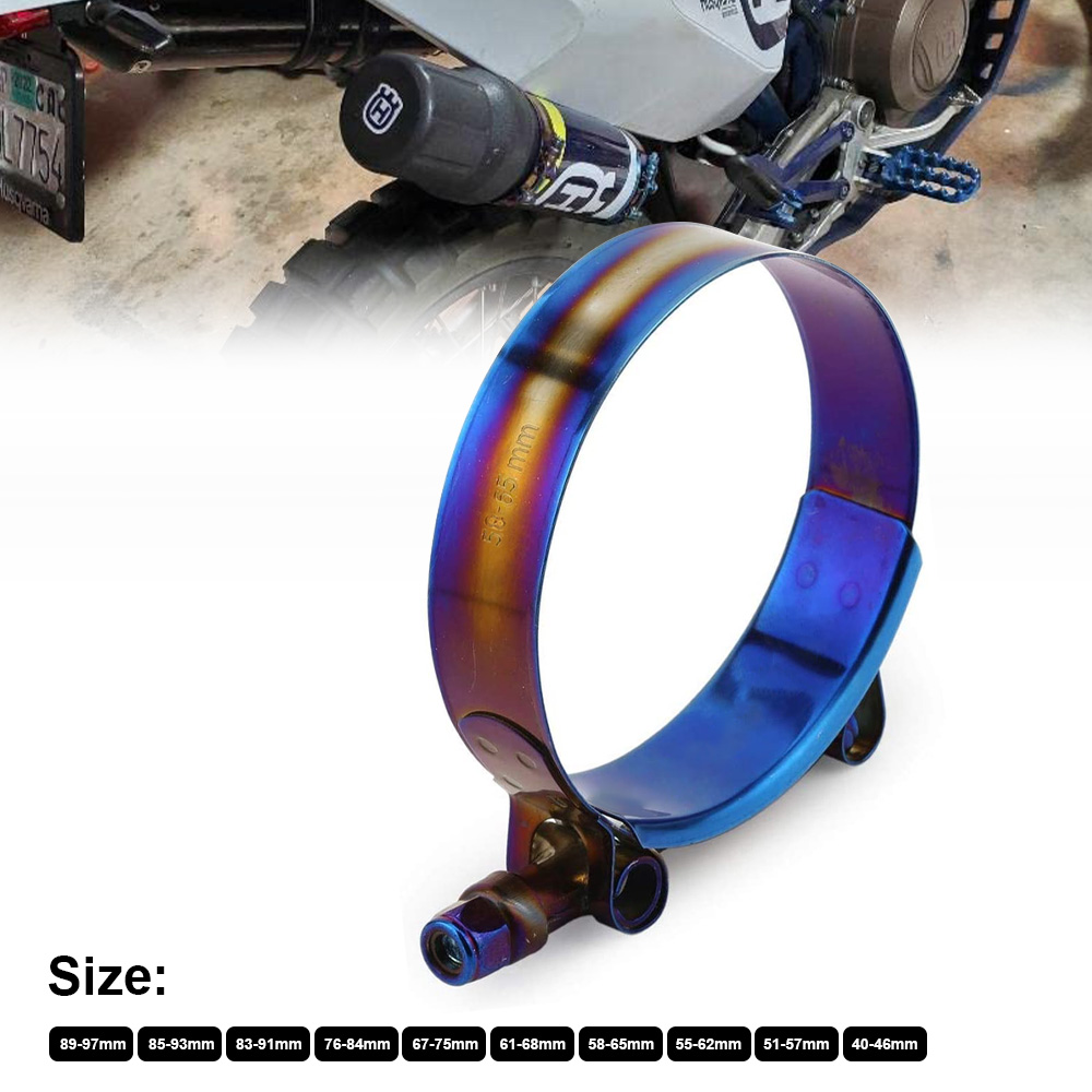 40 ミリメートルに 97 ミリメートルホースクランプキットステンレス鋼 1.57 "に 3.81" T ボルト調整可能なパイプ修正クリップユニバーサルホースクランプチタンブルー