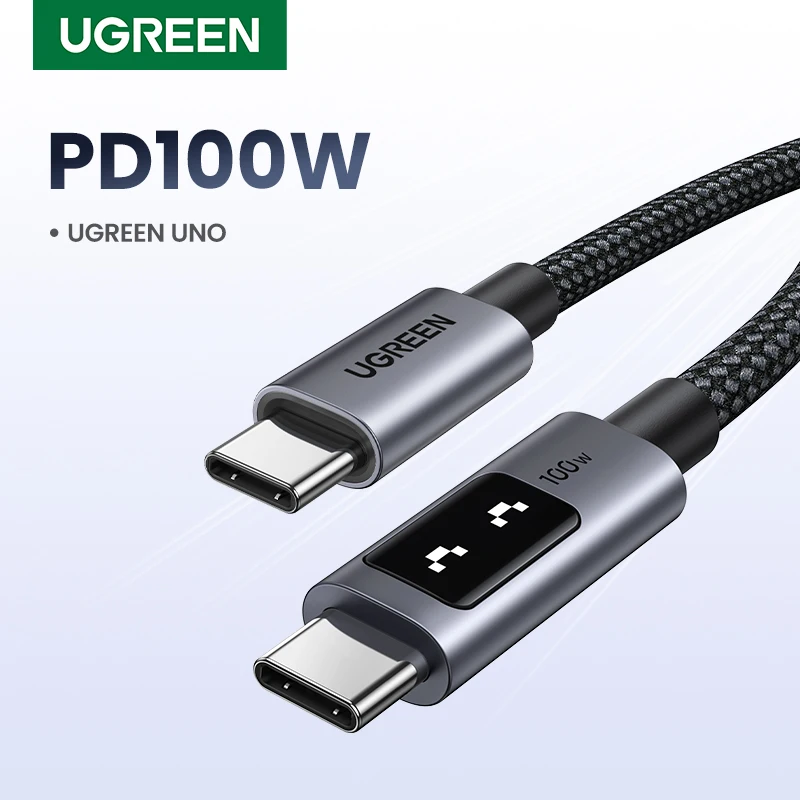 UGREEN UNO PD100W Cable USB C de carga rápida para iPhone 17 16 15 Cable de datos tipo C a tipo C para Samsung Xiaomi MacBook Cable de carga
