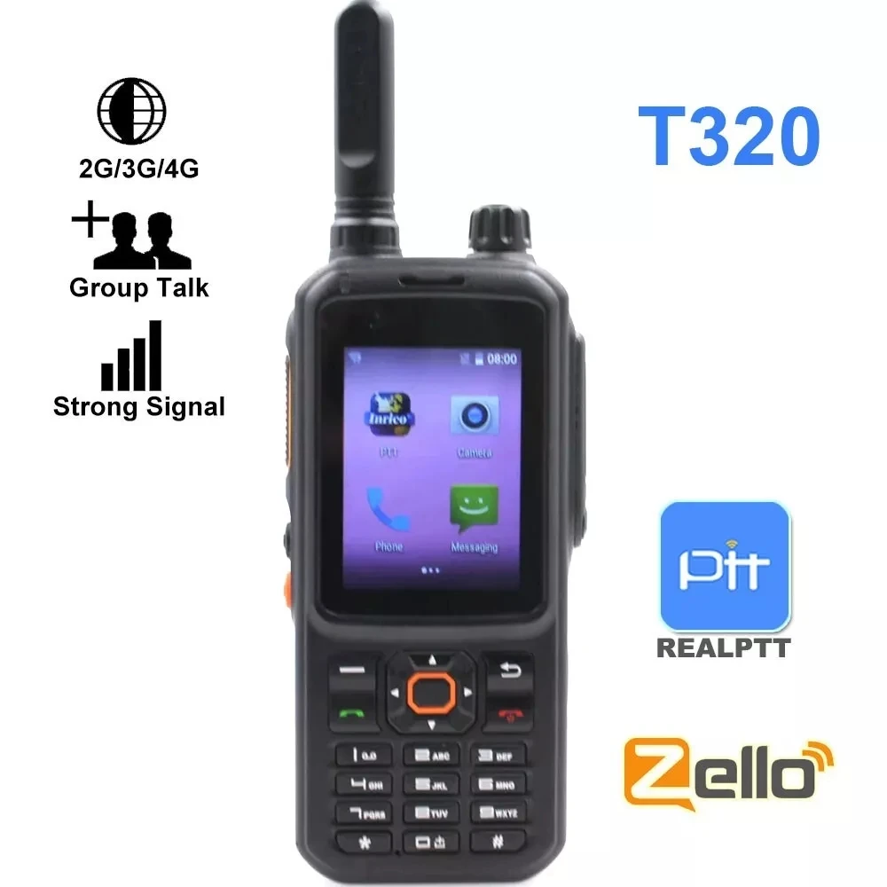 Inrico Mạng 4G Phát Thanh Mở Khóa T320 Android 7.0 Mạng Liên Lạc Nội Bộ LTE WCDMA GSM POC Đài Phát Thanh Cuộc Gọi Toàn Cầu Làm Việc Với thực Ptt/Zello