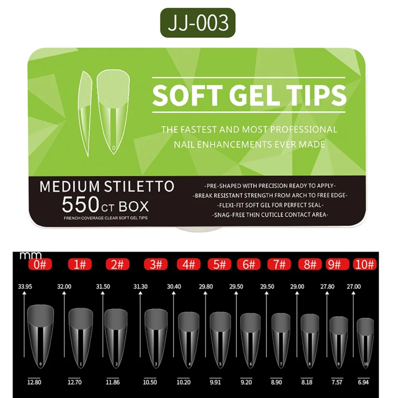 550 peças de pontas de unhas de gel macio médio e curto médio damasco/cabeça de café cobertura completa ferramenta de extensão fosca acrílico imprensa-on prego