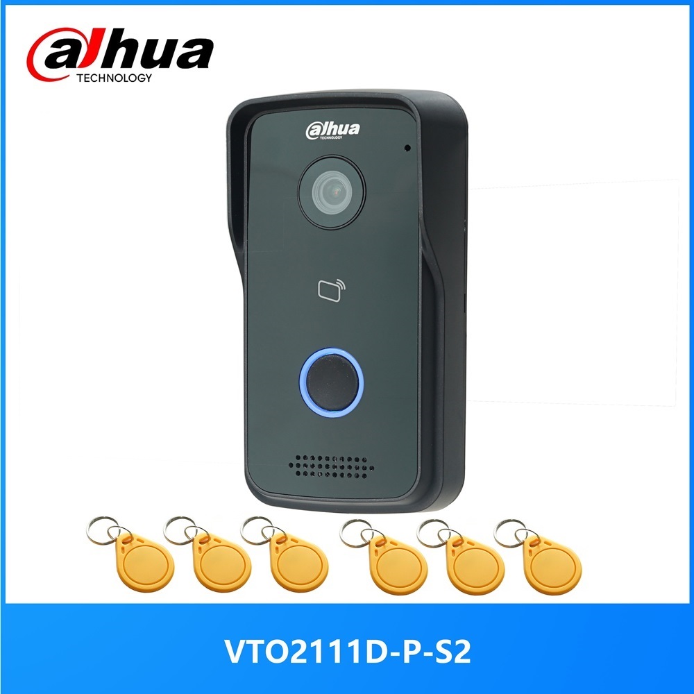 Dahua dahua multilíngue 2mp VTO2111D-P-S2 802.3af poe ip villa campainha, vídeo porteiro, telefone da porta ip, nuvem p2p, estação de porta