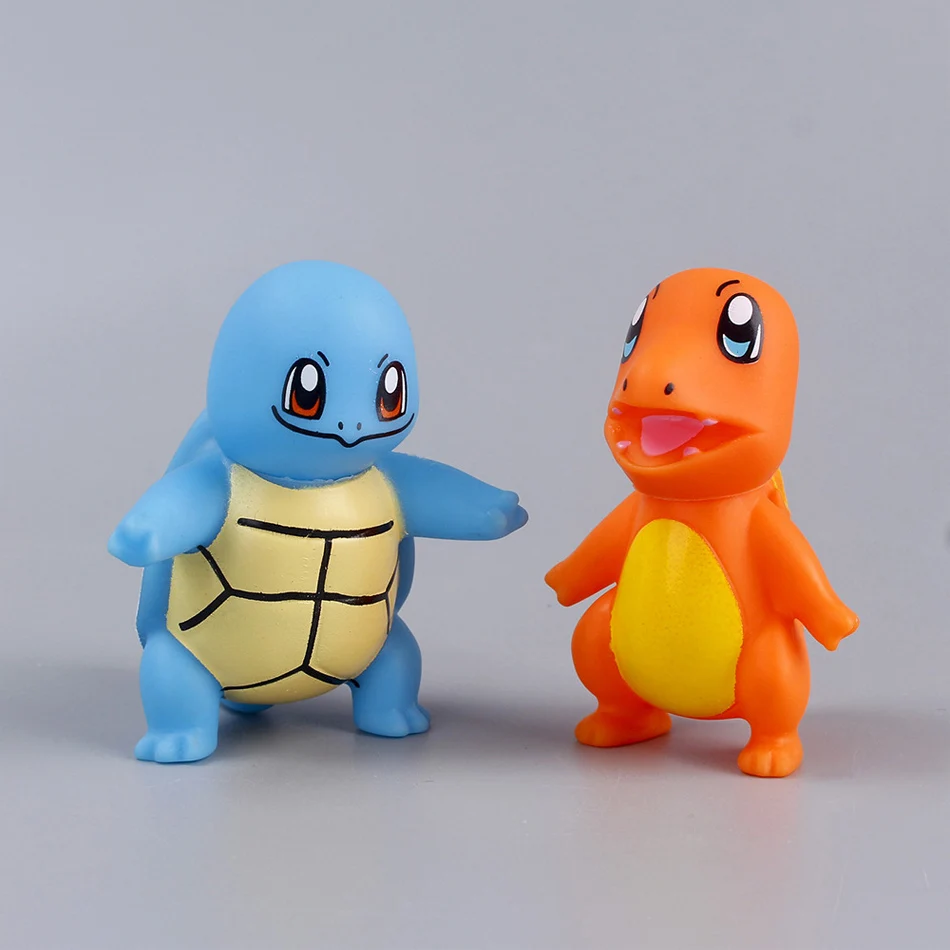 6 pçs pokemon anime figuras pikachu brinquedos modelo charmander psyduck squirtle jigglypuff bulbasaur kawaii coletar bonecas crianças presente