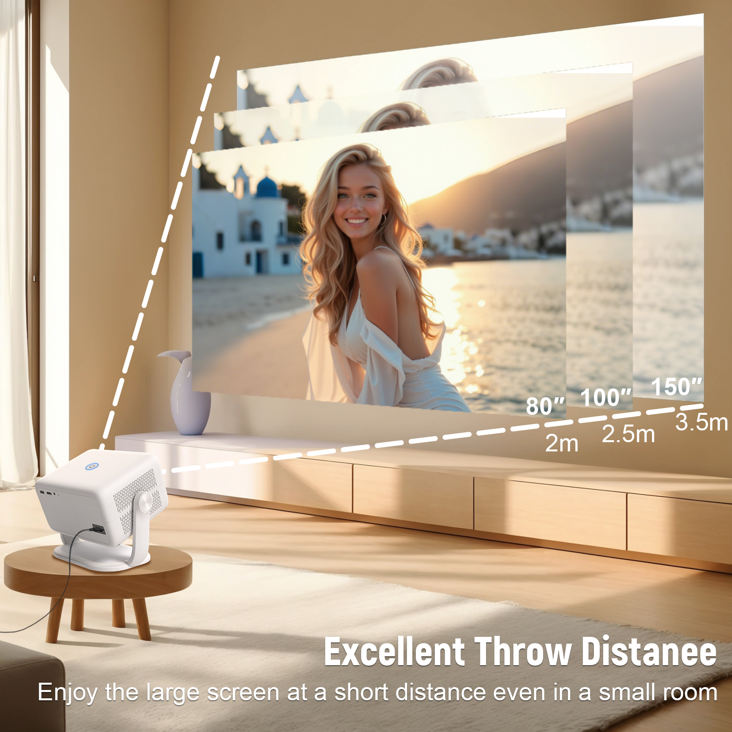 Velec Projector TP350 650 ANSI 4K HD 1080P Auto Focus Android 13 Wifi6 BT5.2 Portable Outdoor Video Smart Home Theater Proyector