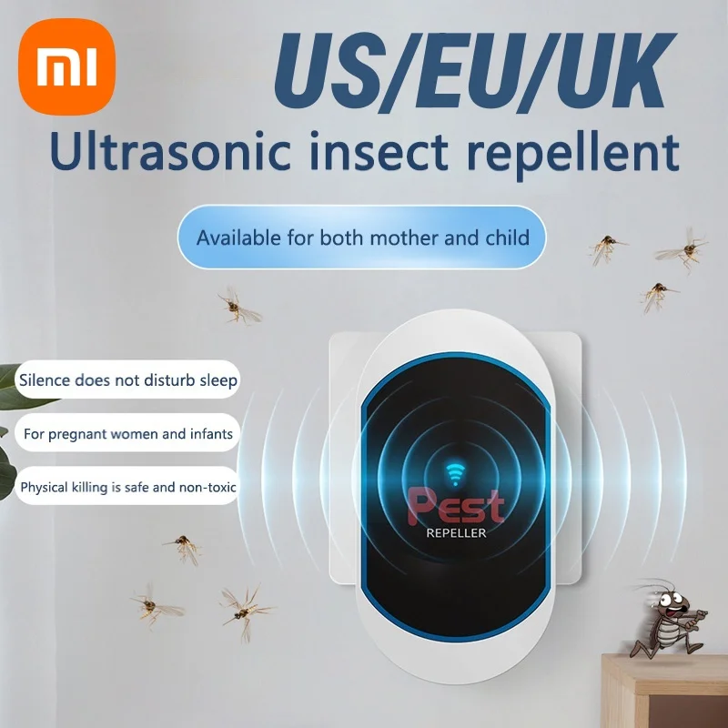 Xiaomi Upgraded Ultrasonic Pest Repellent Plug in Mosquito Bug Rat Cockroach Repeller Eco-Friendly Silent Safe for Kids Pets
