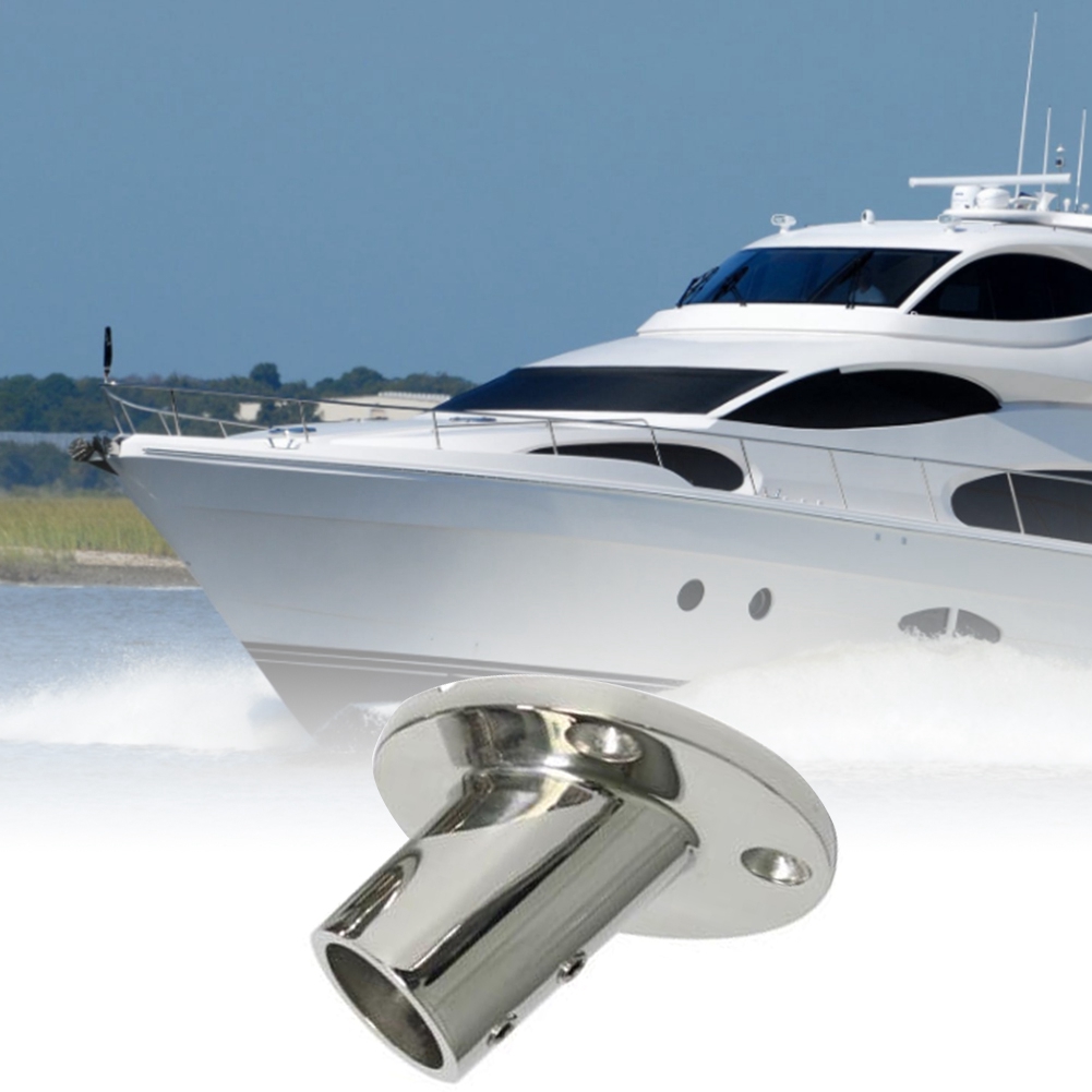 BABQ マリンステンレス鋼 60 度 22 ミリメートル 7/8 インチチューブラウンドベースハンドレール手すりフィッティング手漕ぎヨットアクセサリー