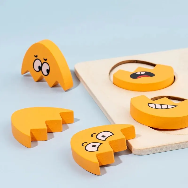 ไม้ Expressions รูปไข่ Montessori ของเล่นสําหรับเด็กวัยหัดเดินเด็กก่อนวัยเรียน DIY ไม้ของขวัญ Sensory ของเล่นเพื่อการศึกษา