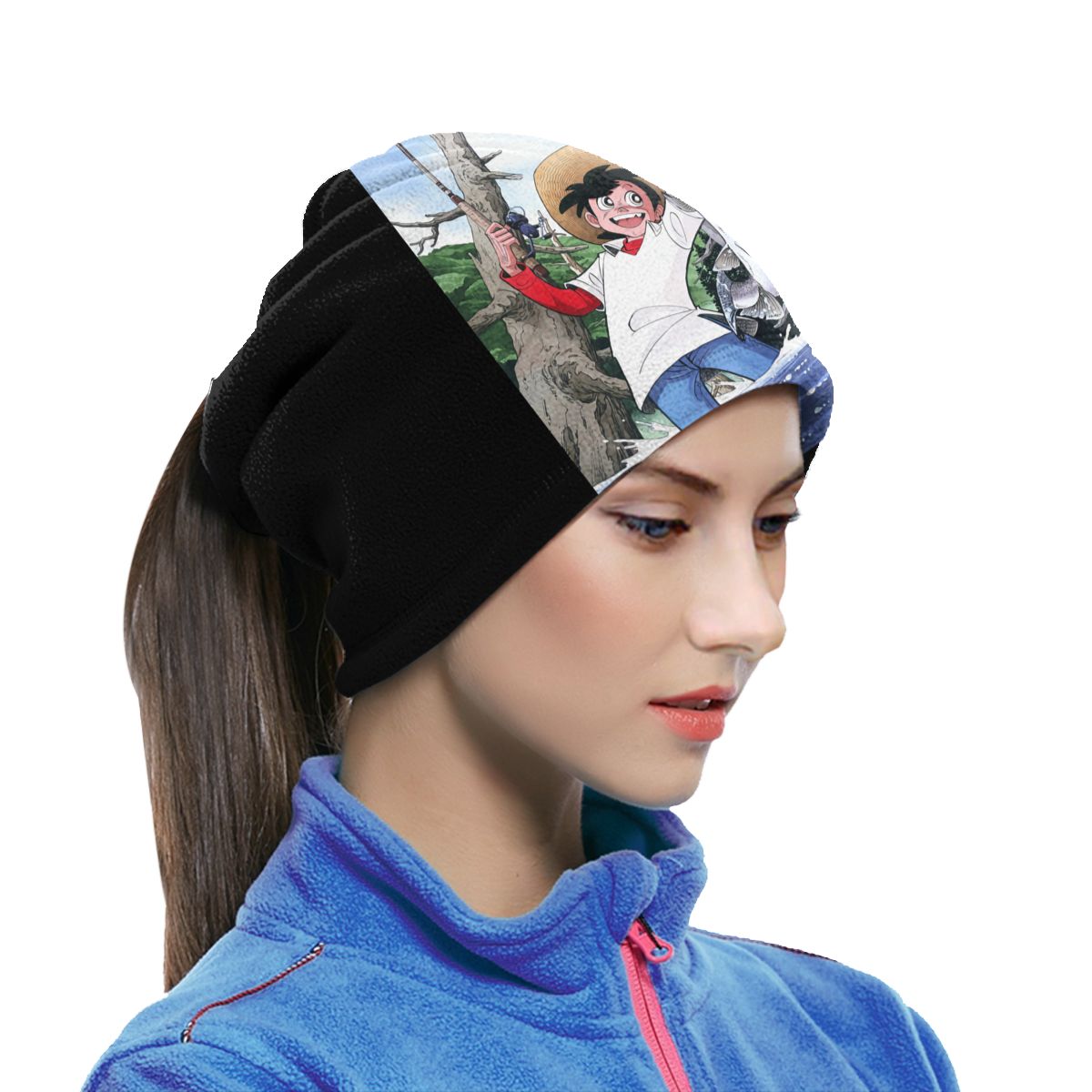 Meme tribto sampei ragazzo pescatore อนิเมะมังงะผ้าพันรอบคอแบบเรียบง่ายครึ่งหน้ากากป้องกันแสงแดด