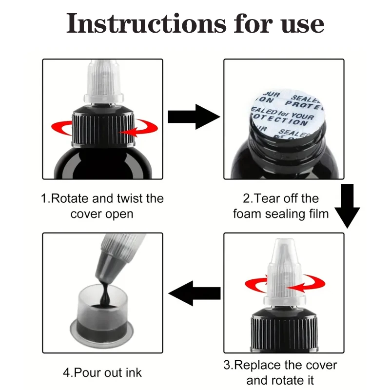 Pigment d'encre de tatouage rouge/noir de 60ml, avec boîte, Kits de tatouage d'art corporel, peintures de beauté professionnelles, maquillage, fournitures de tatouage semi-permanentes