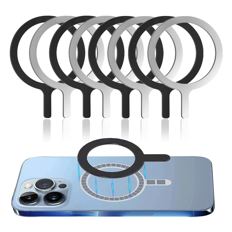 Selbstklebender Metallring-Eisenblech-Aufkleber für Apple IPhone Hülle Magsafe Magnetischer kabelloser Ladering für iPhone 15