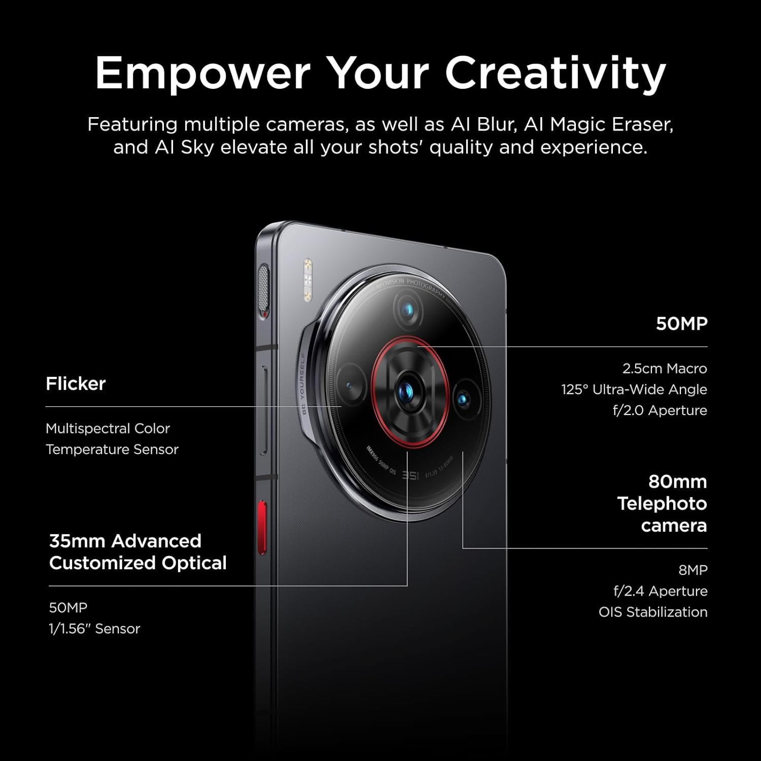 Global Version Nubia Z60S Pro NX725J Smartphone 6.78"Snapdragon 8 Gen 2 5100mAh Battery 80W charge Camera satellite AI NFC model