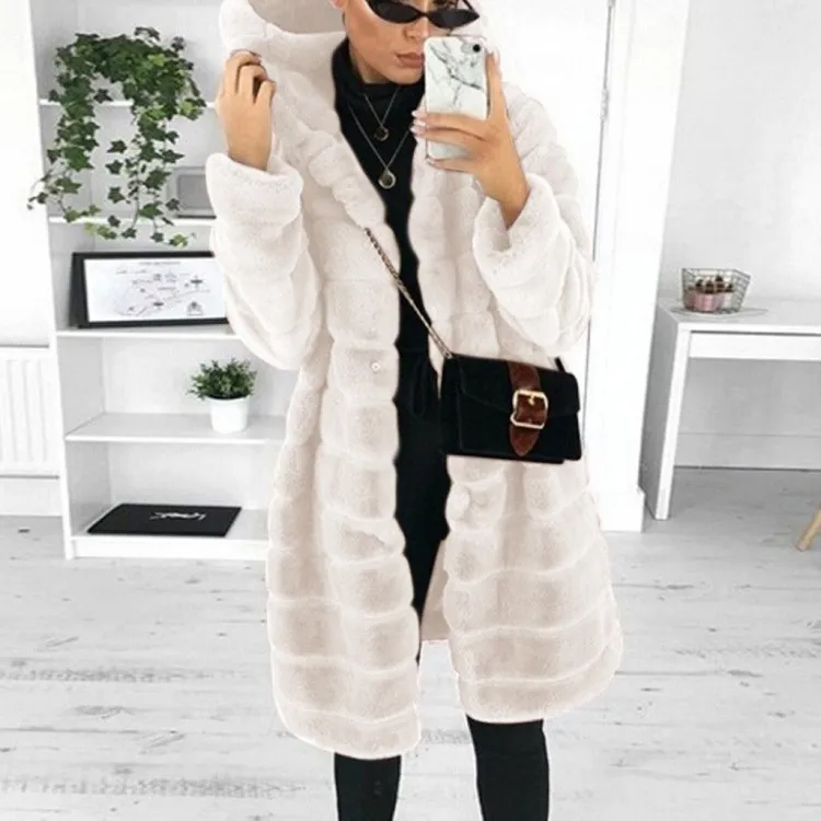Lose Winter Temperament Koreanischen Stil Wilden Plüsch Dicken Mit Kapuze Damen Jacke