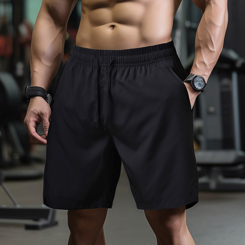 UETEEY męskie gorące spodenki lekkie, cienkie, krótkie spodnie do biegania Squat Fitness męskie stroje gimnastyczne szybkoschnące męskie spodenki ze sznurkiem