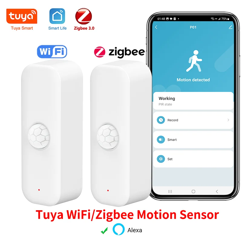 Tuya Zigbee WiFI датчик движения PIR умный дом человеческого тела датчик охранника приложение дистанционное управление Smart Life для умного дома Alexa
