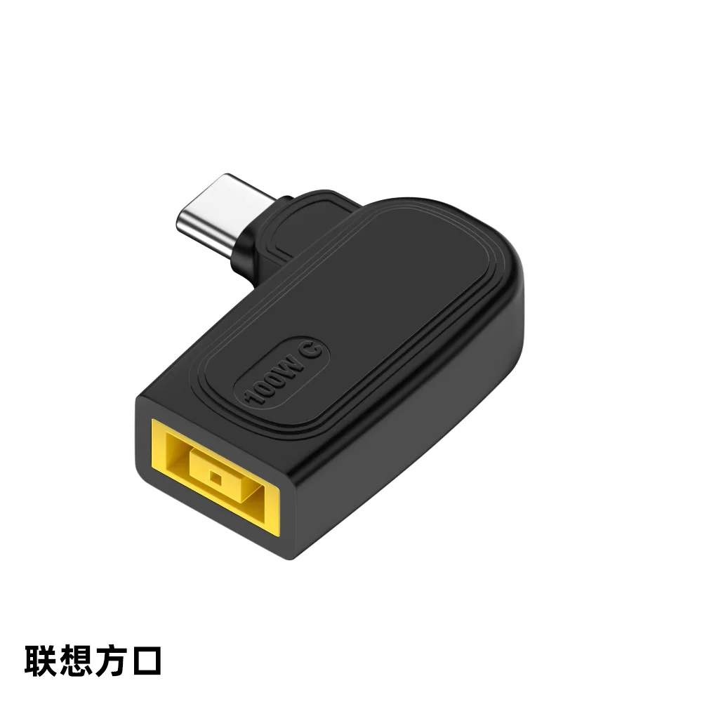 100W DC Square Plug for Lenovo Laptop Charger to USB C PD Power Adapter Converter Type C Fast Charging Cable Cord for MacBook