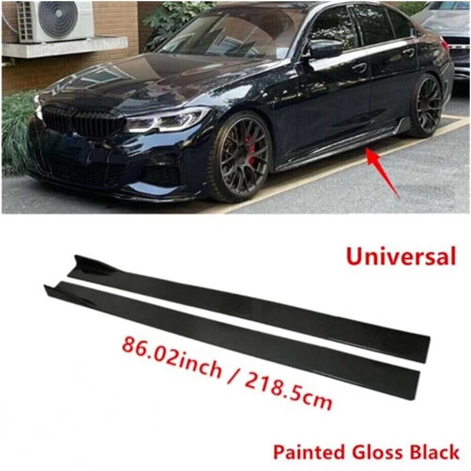 ユニバーサル車のサイドスカート 8 個ウイングレットスプリッターリップサイドスポイラー BMW 用アウディ用 VW 用ホンダ用ベンツ用