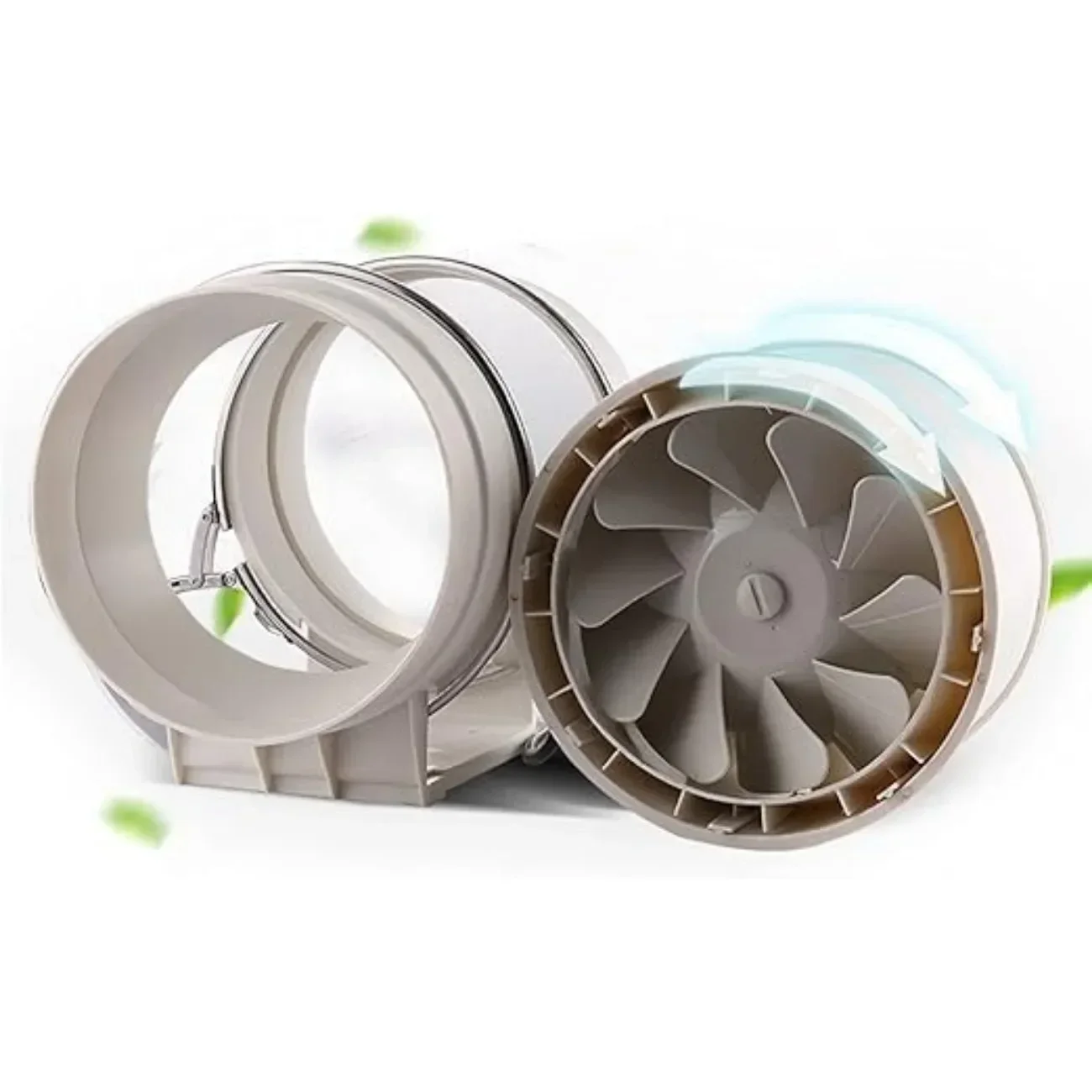 220 V 100 mm verstellbarer Rohrventilator 220 m3/h, EC-Motor-Inline-Abluftventilator, geräuschlos, 2600 U/min, für Badewannen, Küchenbelüftung