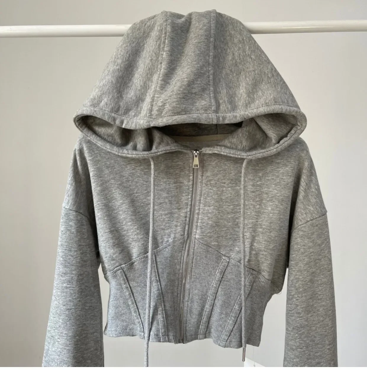 Sudadera corta con capucha para Mujer, abrigo informal con pliegues de cintura delgada y cremallera, Estilo Vintage coreano, Y2k, 2023