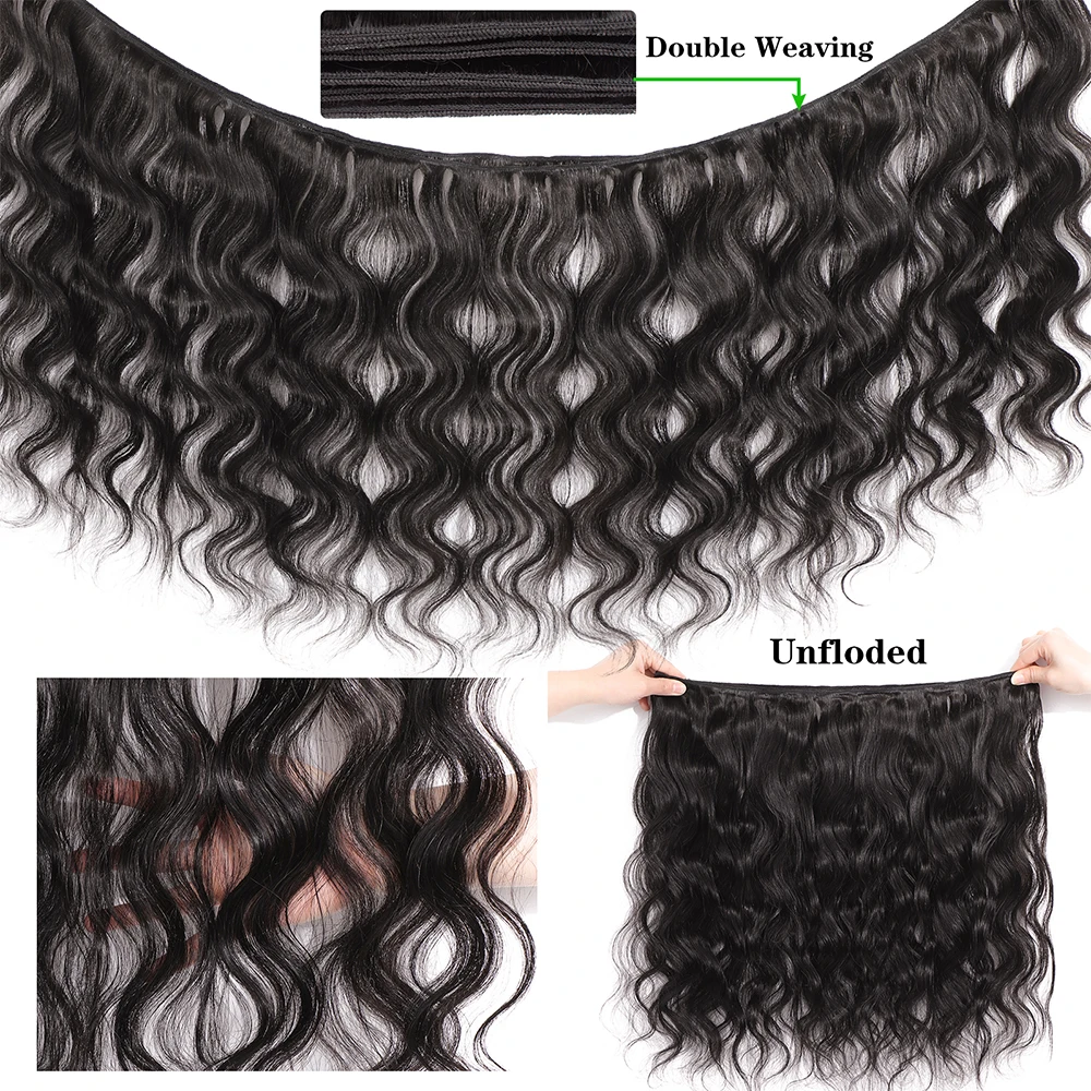 Onda do corpo pacotes de cabelo humano 100% não processado wavys duplo desenhado virgem pacotes tecer extensões cru 1/2/3 pacotes para mulher