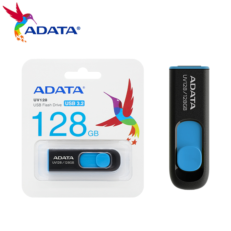 Original adata uv128 usb3.2 gen 1 disco flash 32gb pen drive memória vara 64gb 128gb de alta velocidade 256gb para computador portátil