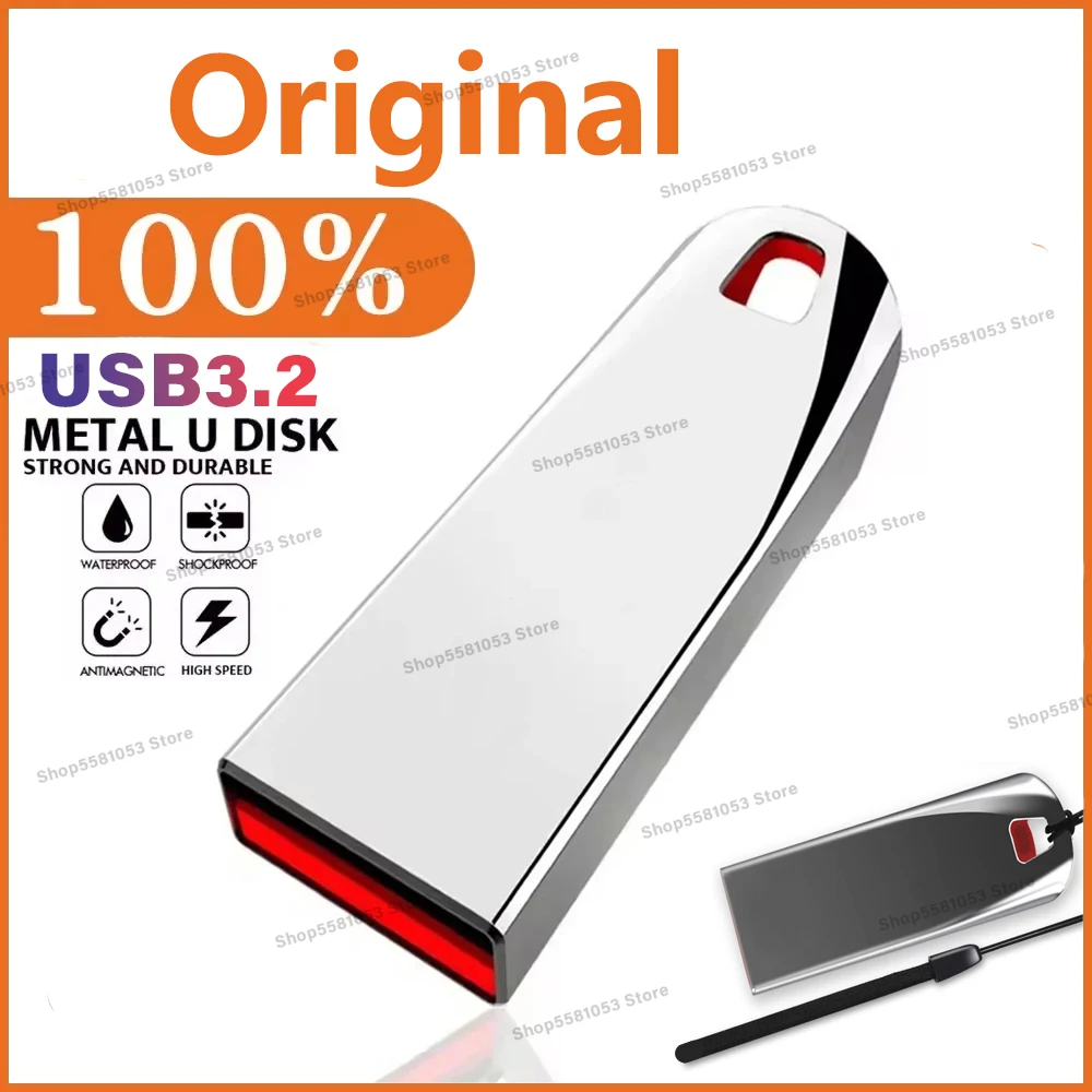 Высокоскоростная память USB 3.2 флэш-накопитель 2 ТБ флэш-накопитель водонепроницаемый флэш-накопитель USB 1 ТБ металлический Cle USB-накопитель Бесплатная доставка в подарок