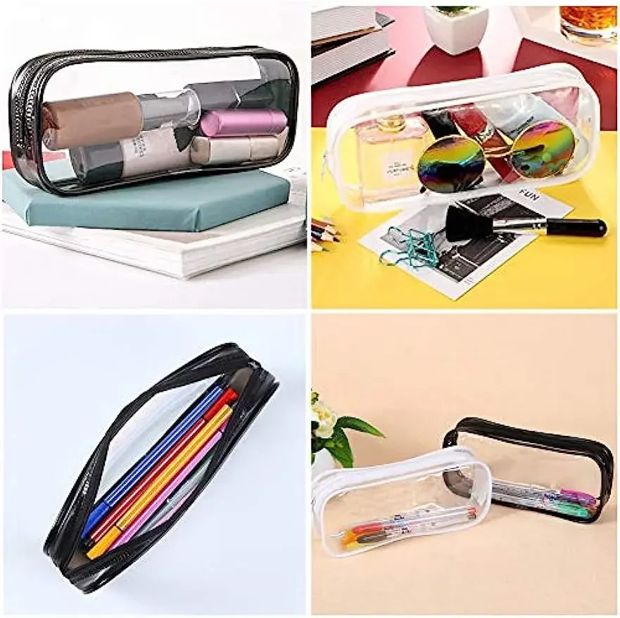 Kawaii Transparentes Federmäppchen, großes Fassungsvermögen, wasserdichte Stiftbox für Mädchen, Kosmetiktasche, Schreibwaren, Büro, Schulbedarf