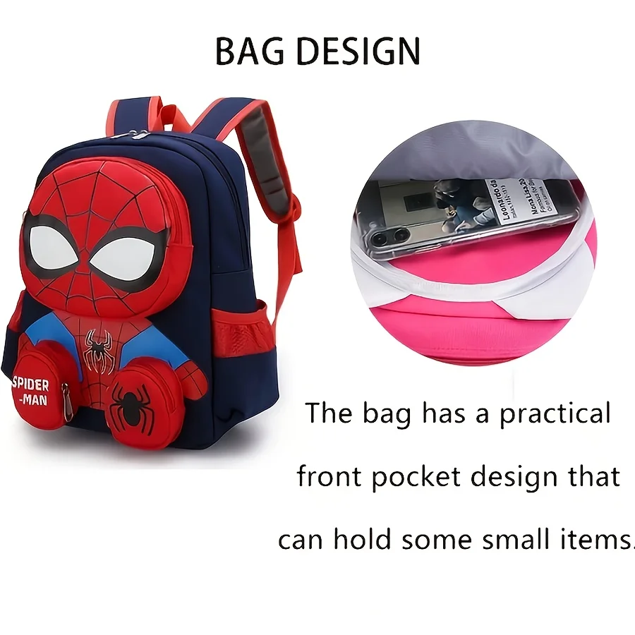 Disney Spiderman Backpack, Large Capacity Foldable Outdoors Daypack, Gift for Christmas/Birthday