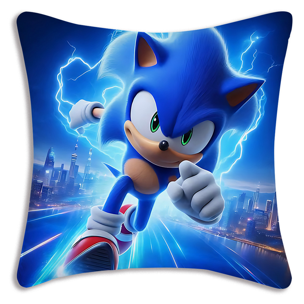Pillow Covers Cartoon For Sonics thes Hedgehogs Sofa Decorative Home Double-sided Printing Short Plush Cute Cushion Cover