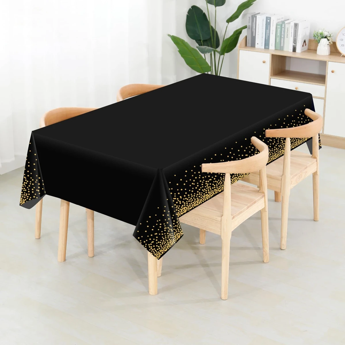 137x274cm Prostokątny Jednorazowy Brązujący Złota Kropka Wodoodporny Obrus Imprezowy Na Urodziny Restauracja Dekoracja Ślubna