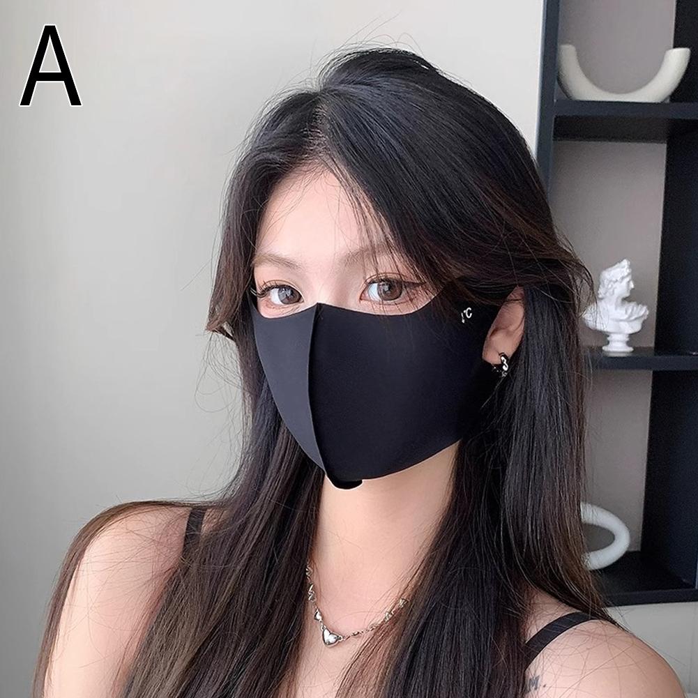 Sonnenschutzmaske aus Eisseide, Gesichtsschal für Damen, Sommer, Radfahren, Reiten, UV-Schutzmaske