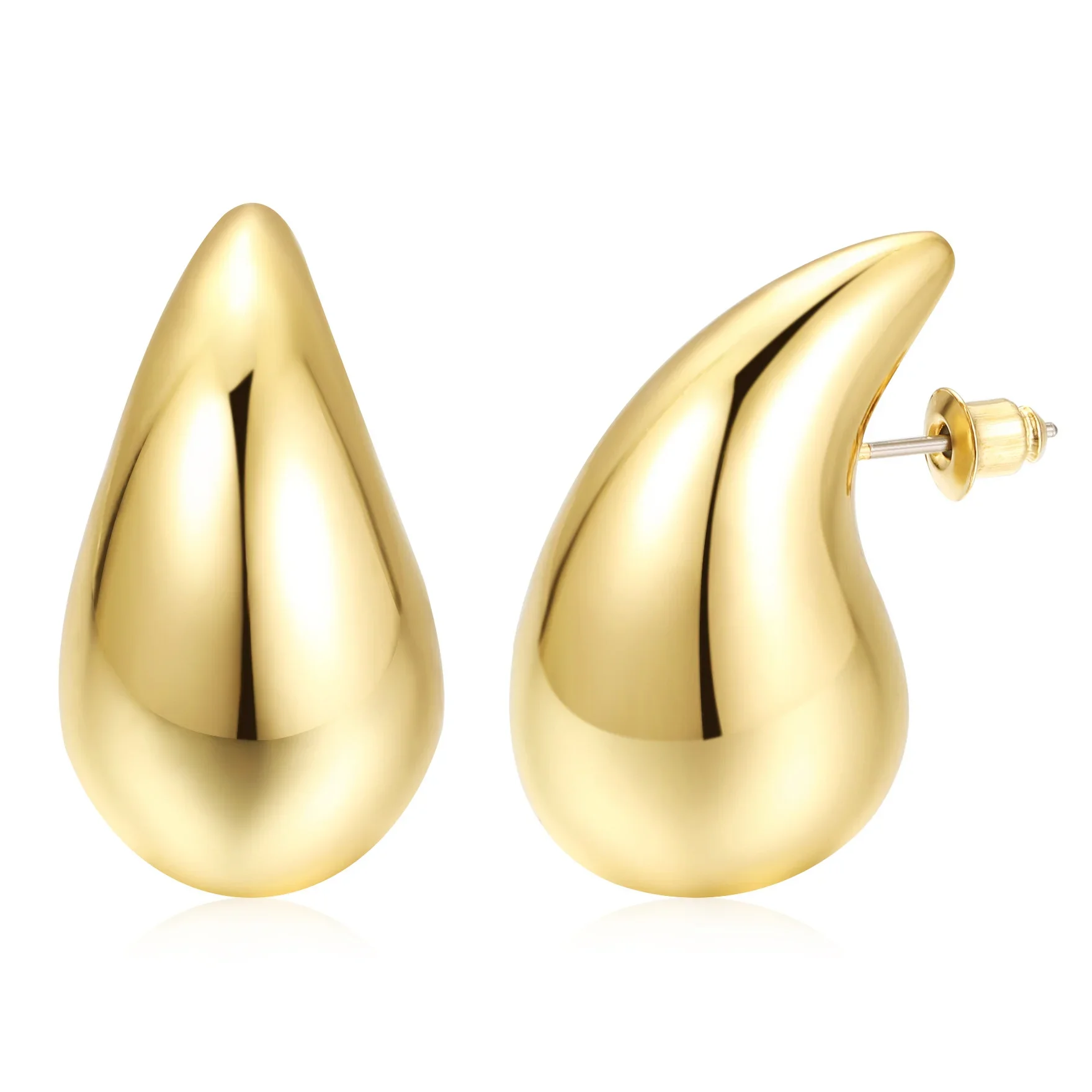 6 pçs chunky banhado a ouro waterdrop hoop brinco conjunto para mulheres europeu e americano minimalista suave círculo gota brinco jóias