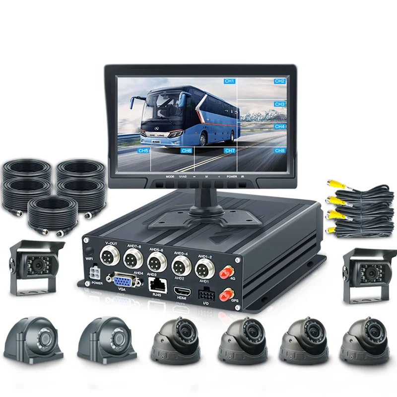 MDVR Mobile DVR Camera Set High Quality 8 Channel 1080P With 8 Camera 360 Degree Universal 8 Channels SD 4G GPS MDVR Solution