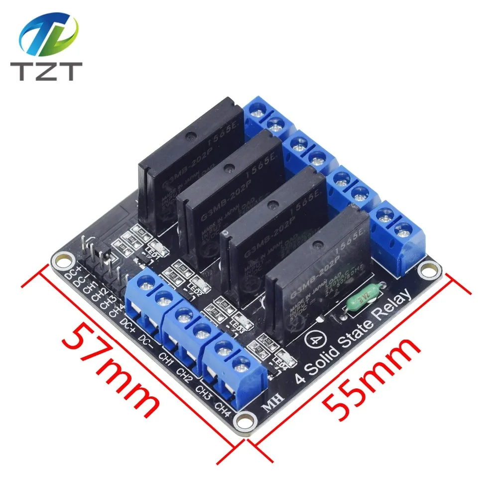 TZT 5V 1 2 4 8 Kênh SSR G3MB-202P Rắn Module Relay 240V 2A Đầu Ra Với Điện Trở cầu Chì Cho ARDUINO Diy