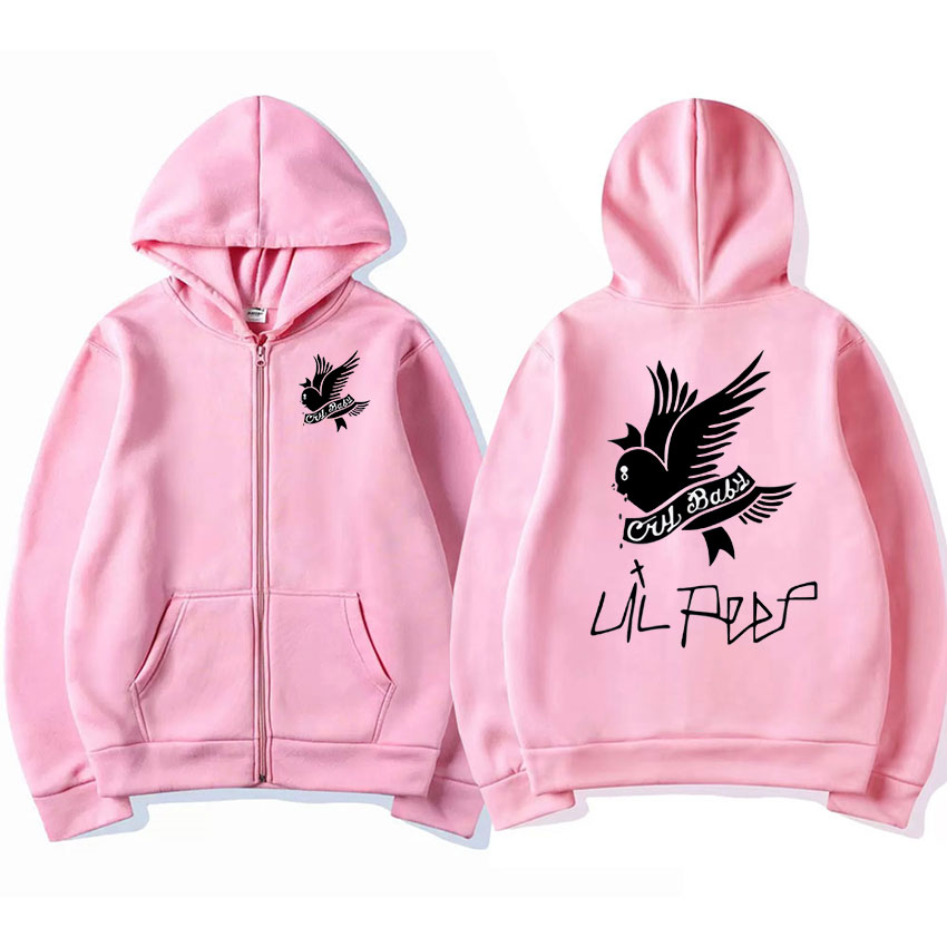 Sudadera con capucha con cremallera gráfica de rapero Lil Peep para hombre y mujer, sudadera con cremallera a la moda de Hip Hop, Jersey de gran tamaño, abrigos con capucha, ropa de calle