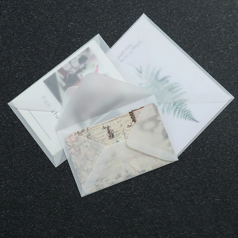 Enveloppes translucides vierges pour cartes postales d'invitation, boîte-cadeau européenne, enveloppes de cartes de Message, lettres d'affaires de mariage, 50 pièces/lot