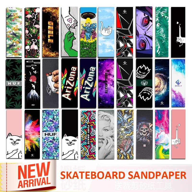 สเปรย์ดิจิตอล Emery Double Rocker สเก็ตบอร์ดกระดาษทรายสติกเกอร์กระดาษทรายสกู๊ตเตอร์ Griptape Longboard Abrasive